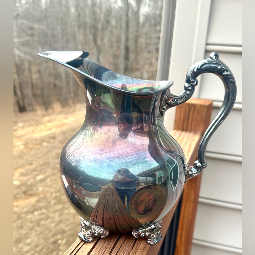 VTG Old English by Poole Silver-Plated Claw Footed Pitcher 5008 - Picture 2 of 12